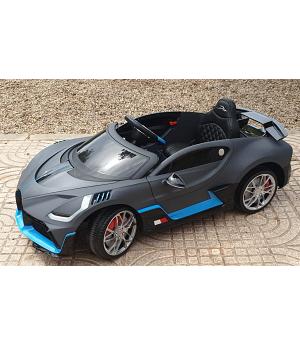 Coche eléctrico infantil Bugatti Divo 12V gris mate, negro y celeste - AC-HL338 LE4432